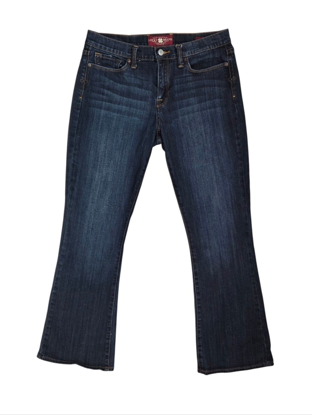Lucky Brand Sofia Ankle Boot Dark Wash Blue Denim Jeans Women's Size 12/31